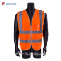 EN ISO Zipped Hi Vis Jacket Neon Orange ANSI/ISEA High Visibility Reflective Safety Multi Pocket Work Vest Mens Workwear